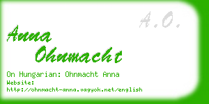 anna ohnmacht business card